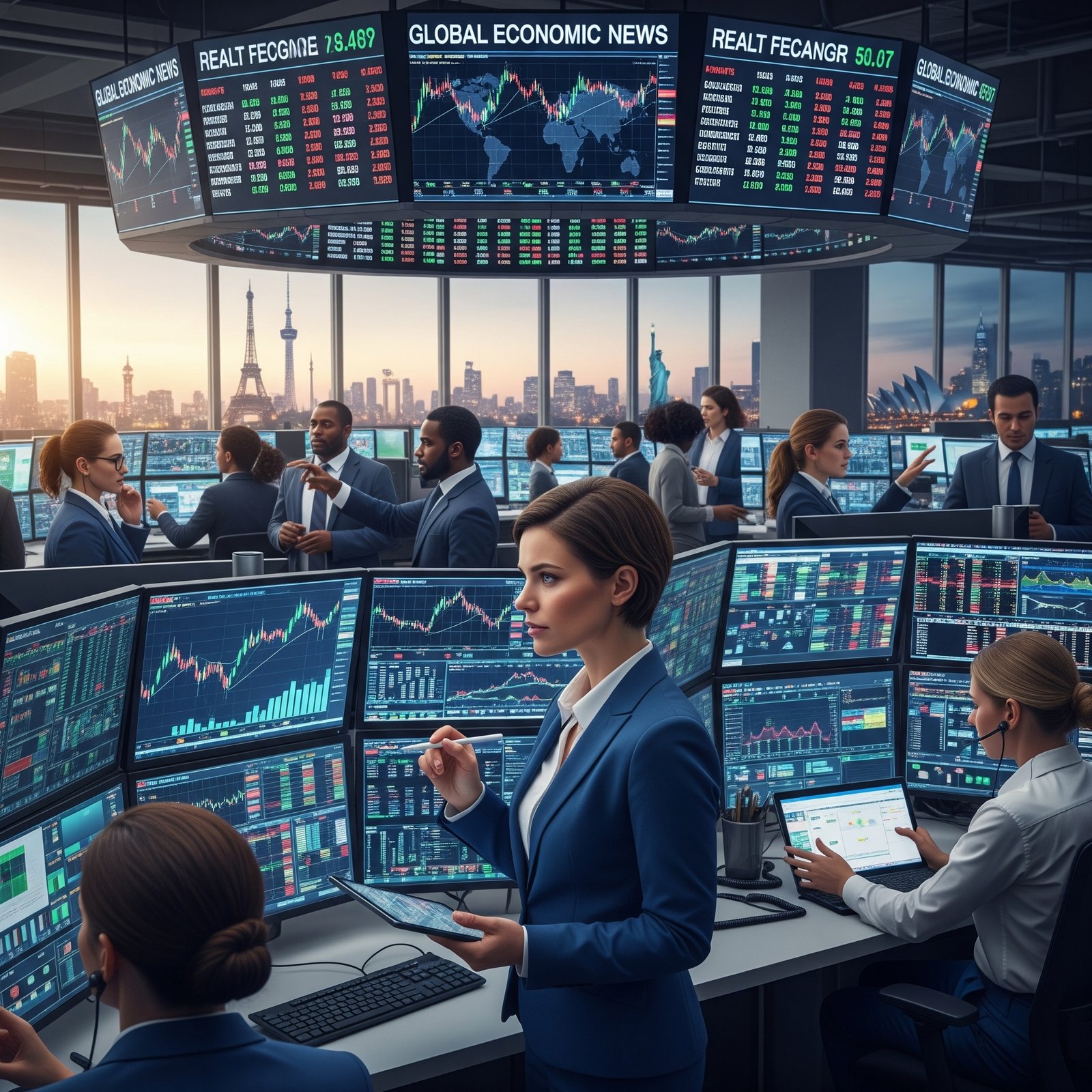 a group of people working on computers performing market analysis